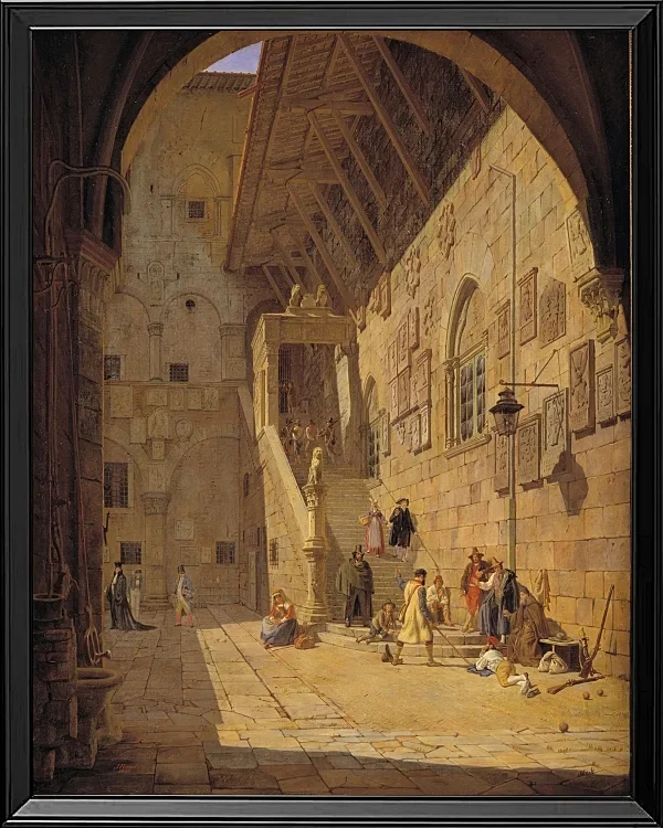 Der Innenhof des Palazzo del Bargello. Florenz - 1842