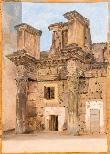 Der Tempel der Minerva auf dem Forum von Nerva in Rom – 1840