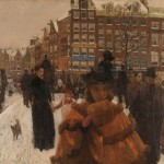 Die einzige Brücke an der Paleisstraat in Amsterdam - 1896