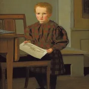 Der Sohn des Malers C.W. Eckersberg, Julius, im Atelier seines Vaters – 1831