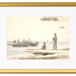 Zwei Fischerboote fahren zum Strand von Skagen – 1846