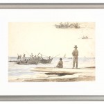 Zwei Fischerboote fahren zum Strand von Skagen – 1846