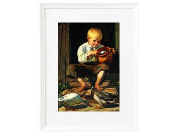 Junge füttert Enten - 1879