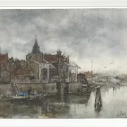 Die Außenseite mit dem Schreierstoren in Amsterdam - 1875