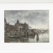 Die Außenseite mit dem Schreierstoren in Amsterdam - 1875
