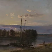 Die Elbe bei Sonnenuntergang - 1821