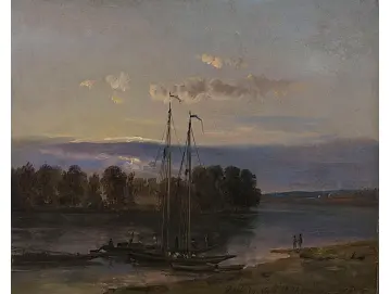 Die Elbe bei Sonnenuntergang - 1821
