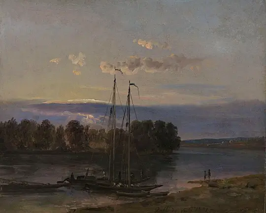 Die Elbe bei Sonnenuntergang - 1821