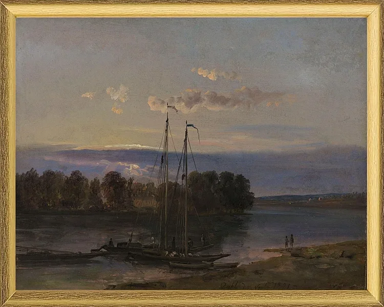 Die Elbe bei Sonnenuntergang - 1821