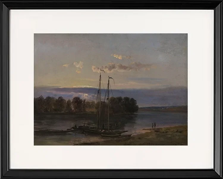 Die Elbe bei Sonnenuntergang - 1821