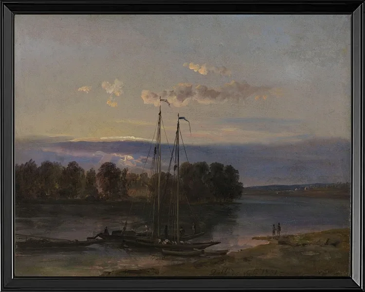 Die Elbe bei Sonnenuntergang - 1821