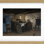 Die Freunde und Familie des Künstlers sitzen um einen Tisch – 1842