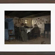 Die Freunde und Familie des Künstlers sitzen um einen Tisch – 1842