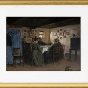 Die Freunde und Familie des Künstlers sitzen um einen Tisch – 1842