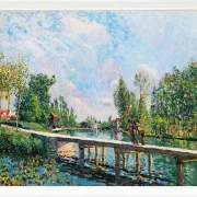 Die Fußgängerbrücke, Leinpfad des Loing-Kanals – 1886