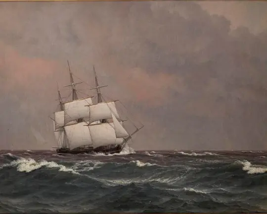 Die Korvette Najaden in rauer See - 1833