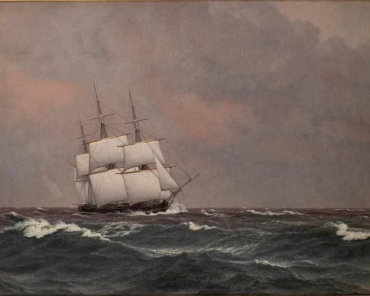 Die Korvette Najaden in rauer See - 1833