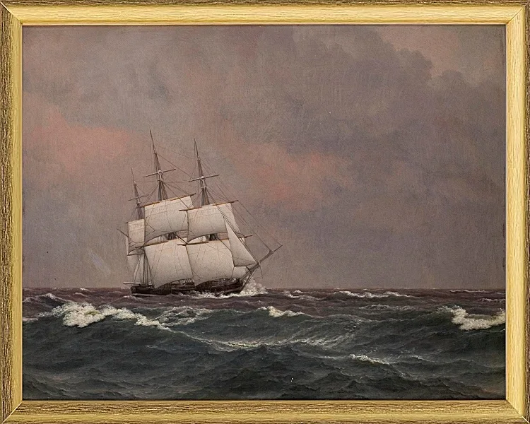 Die Korvette Najaden in rauer See - 1833