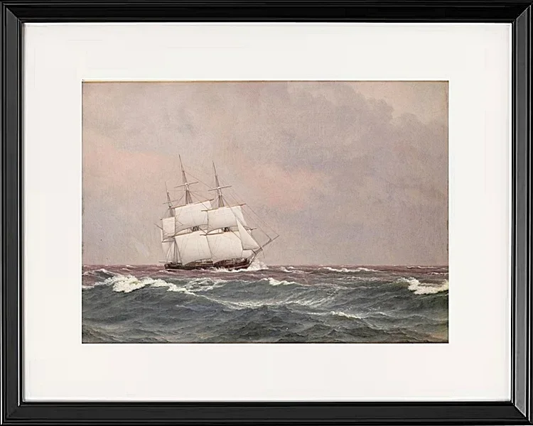 Die Korvette Najaden in rauer See - 1833