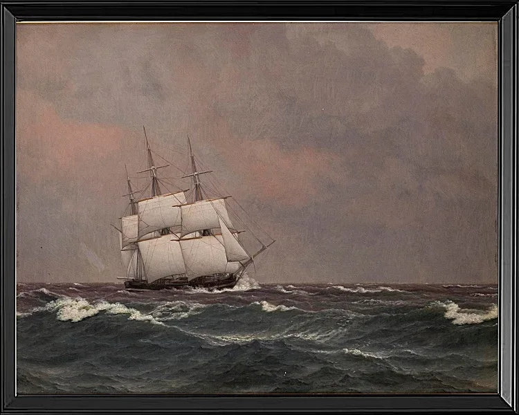Die Korvette Najaden in rauer See - 1833