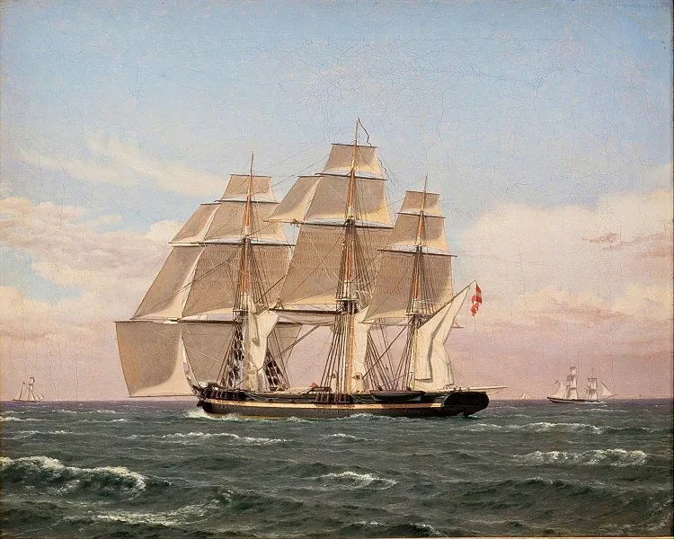 Die Korvette Najaden unter Segel - 1833