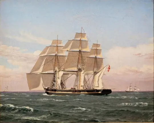 Die Korvette Najaden unter Segel - 1833