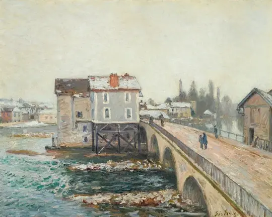 Die Moret-Brücke und die Mühlen  – 1890