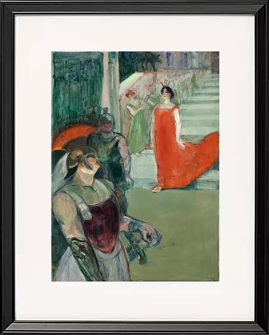 Die Operndiva Messalina steigt die mit Statisten gesäumte Treppe in Bordeaux hinab - 1901