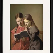 Die Schwestern des Künstlers, Signe und Henriette, lesen ein Buch – 1826