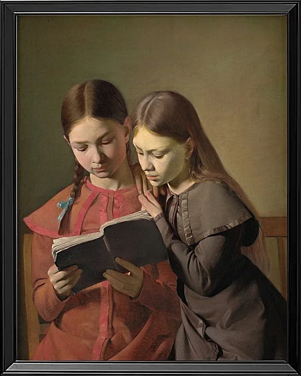 Die Schwestern des Künstlers, Signe und Henriette, lesen ein Buch – 1826