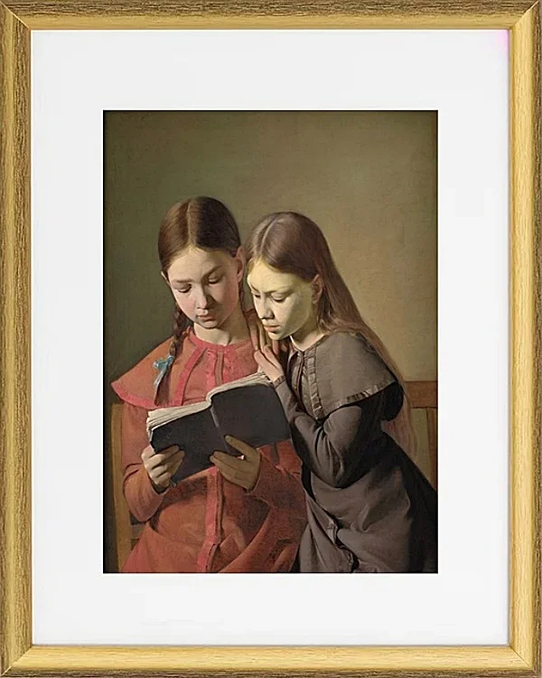 Die Schwestern des Künstlers, Signe und Henriette, lesen ein Buch – 1826