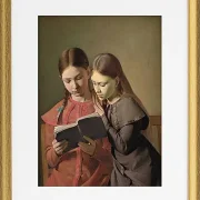 Die Schwestern des Künstlers, Signe und Henriette, lesen ein Buch – 1826
