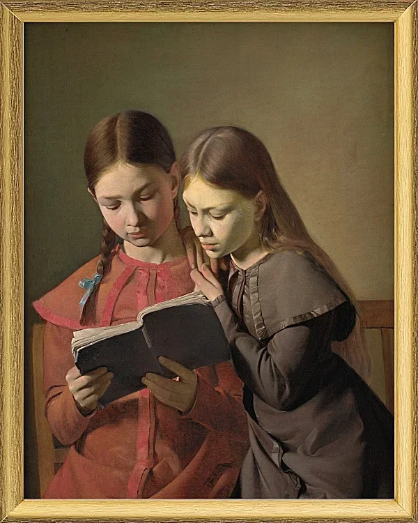 Die Schwestern des Künstlers, Signe und Henriette, lesen ein Buch – 1826