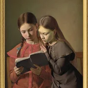 Die Schwestern des Künstlers, Signe und Henriette, lesen ein Buch – 1826