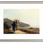 Zwei Frauen unterhalten sich am Meer, St. Thomas - 1856