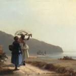 Zwei Frauen unterhalten sich am Meer, St. Thomas - 1856