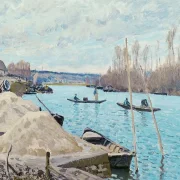 Die Seine bei Port-Marly, Sandhaufen – 1875