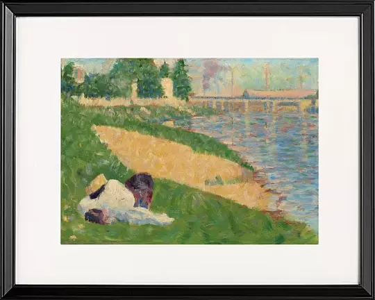 Die Seine, jemand mit Kleidung am Ufer – 1883