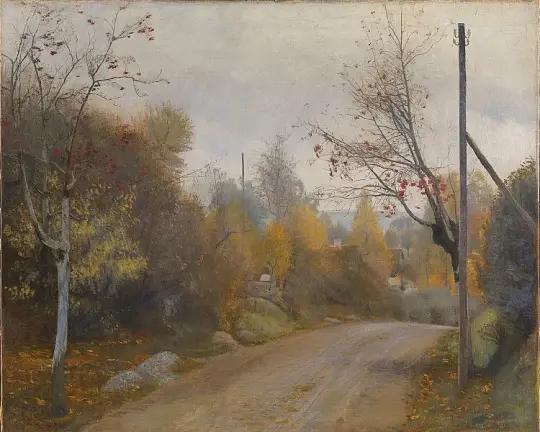 Die Straße bei Mogenstrup Zeeland, Herbst - 1888