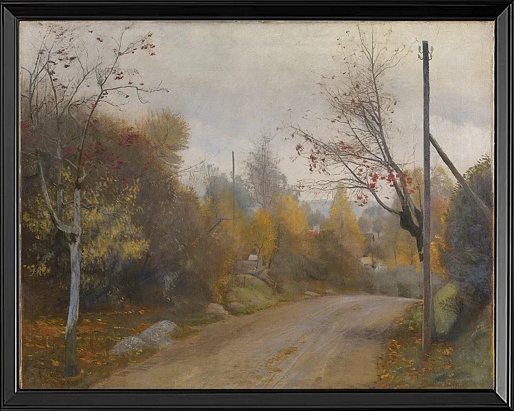 Die Straße bei Mogenstrup Zeeland, Herbst - 1888