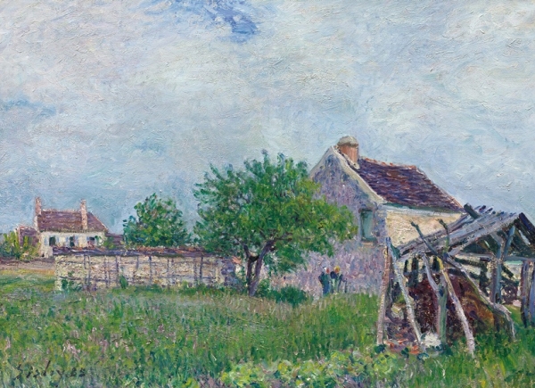 Altes Reetdachhaus in Les Sablons – 1885