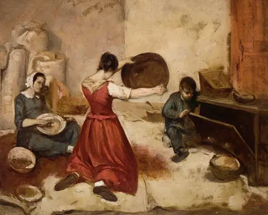 Die Weizensiebe, Skizze – 1855