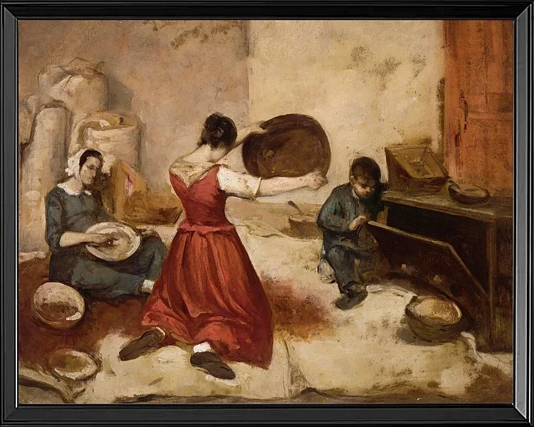 Die Weizensiebe, Skizze – 1855