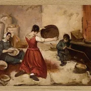 Die Weizensiebe, Skizze – 1855