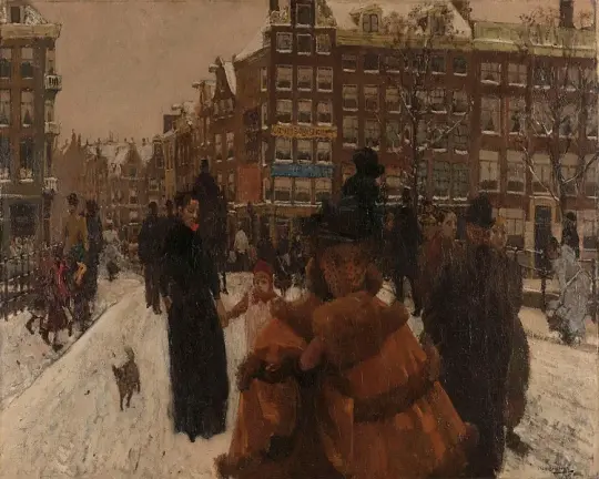 Die einzige Brücke an der Paleisstraat in Amsterdam - 1896