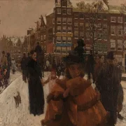 Die einzige Brücke an der Paleisstraat in Amsterdam - 1896