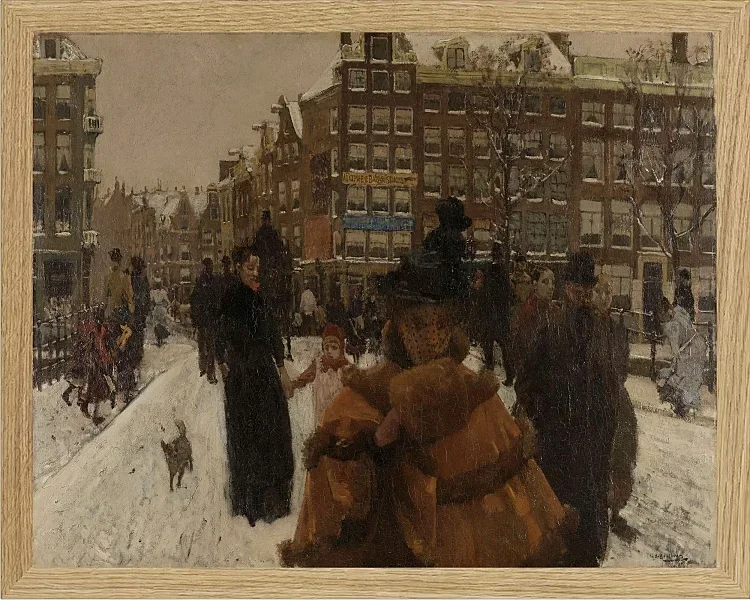 Die einzige Brücke an der Paleisstraat in Amsterdam - 1896