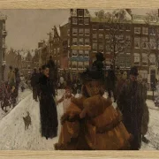 Die einzige Brücke an der Paleisstraat in Amsterdam - 1896