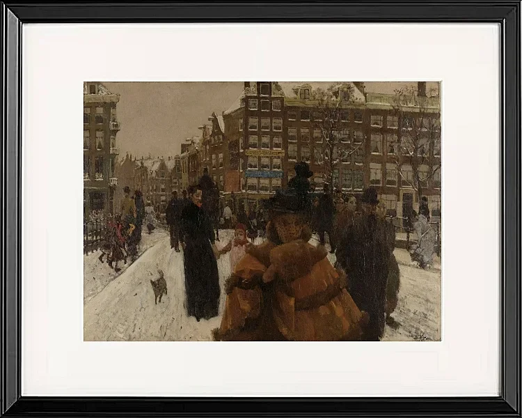Die einzige Brücke an der Paleisstraat in Amsterdam - 1896