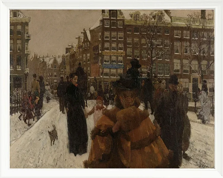 Die einzige Brücke an der Paleisstraat in Amsterdam - 1896